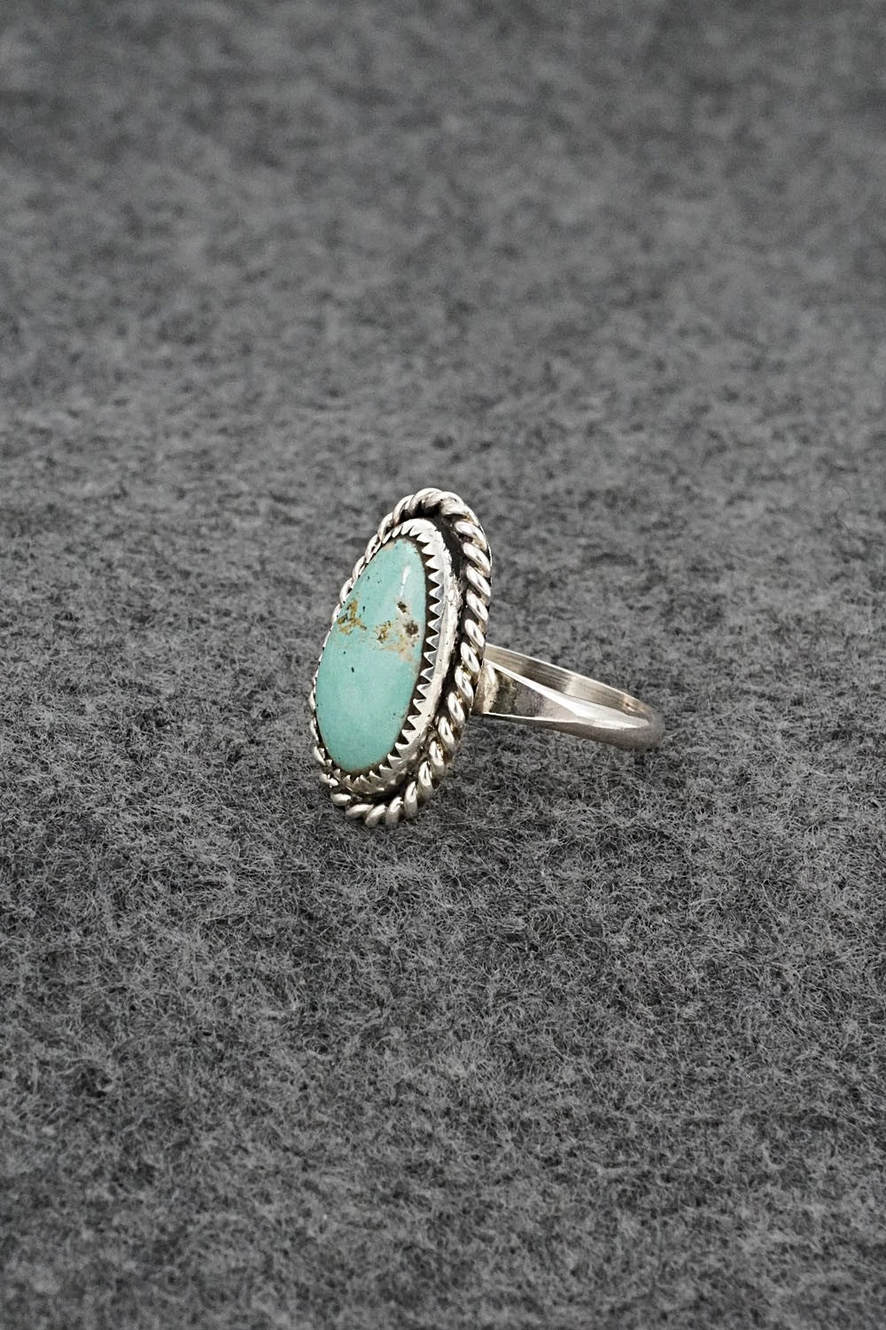 Turquoise & Sterling Silver Ring - Darius Arviso - Size 7.5