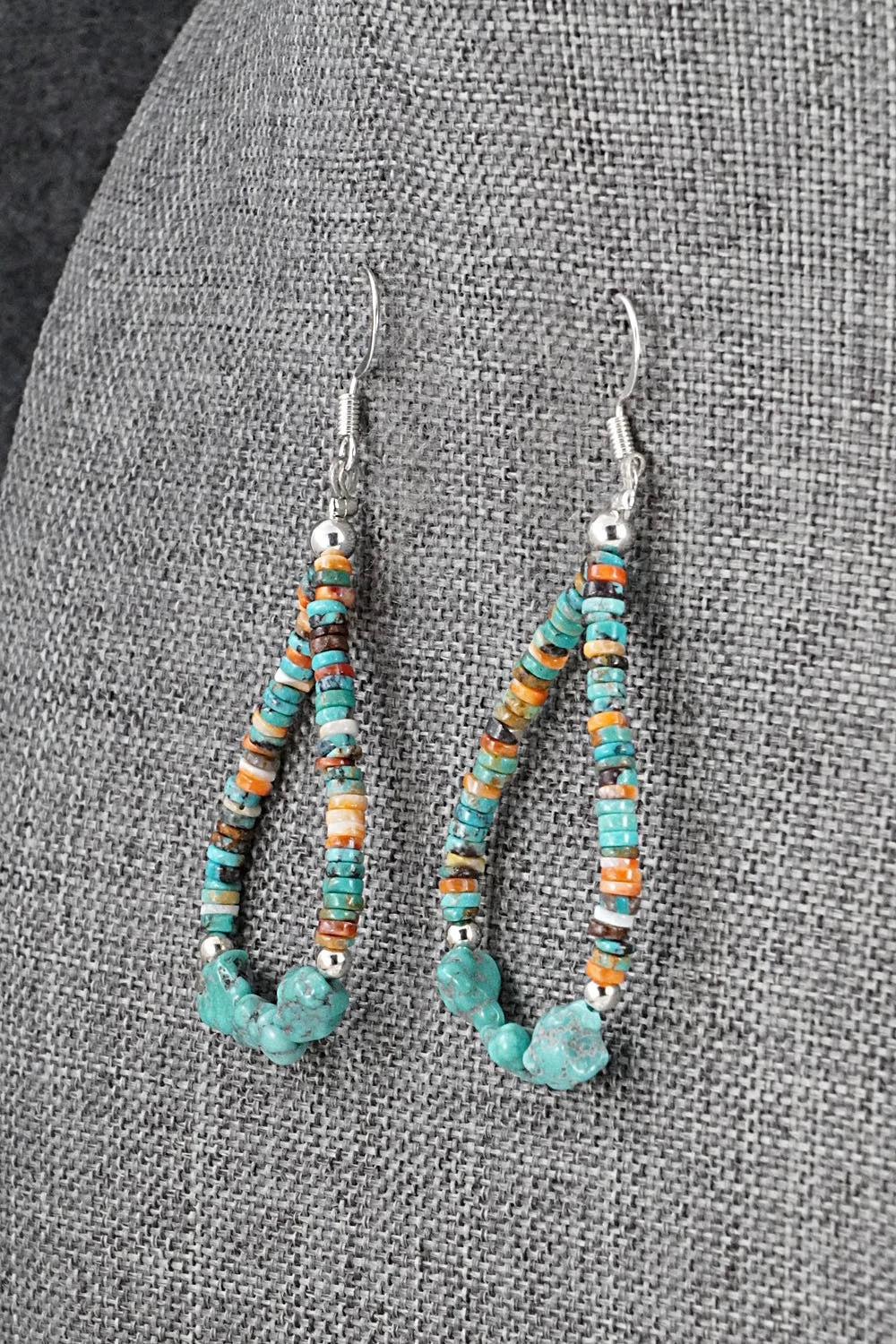 Spiny Oyster, Turquoise & Sterling Silver Necklace Set - Erika Brown