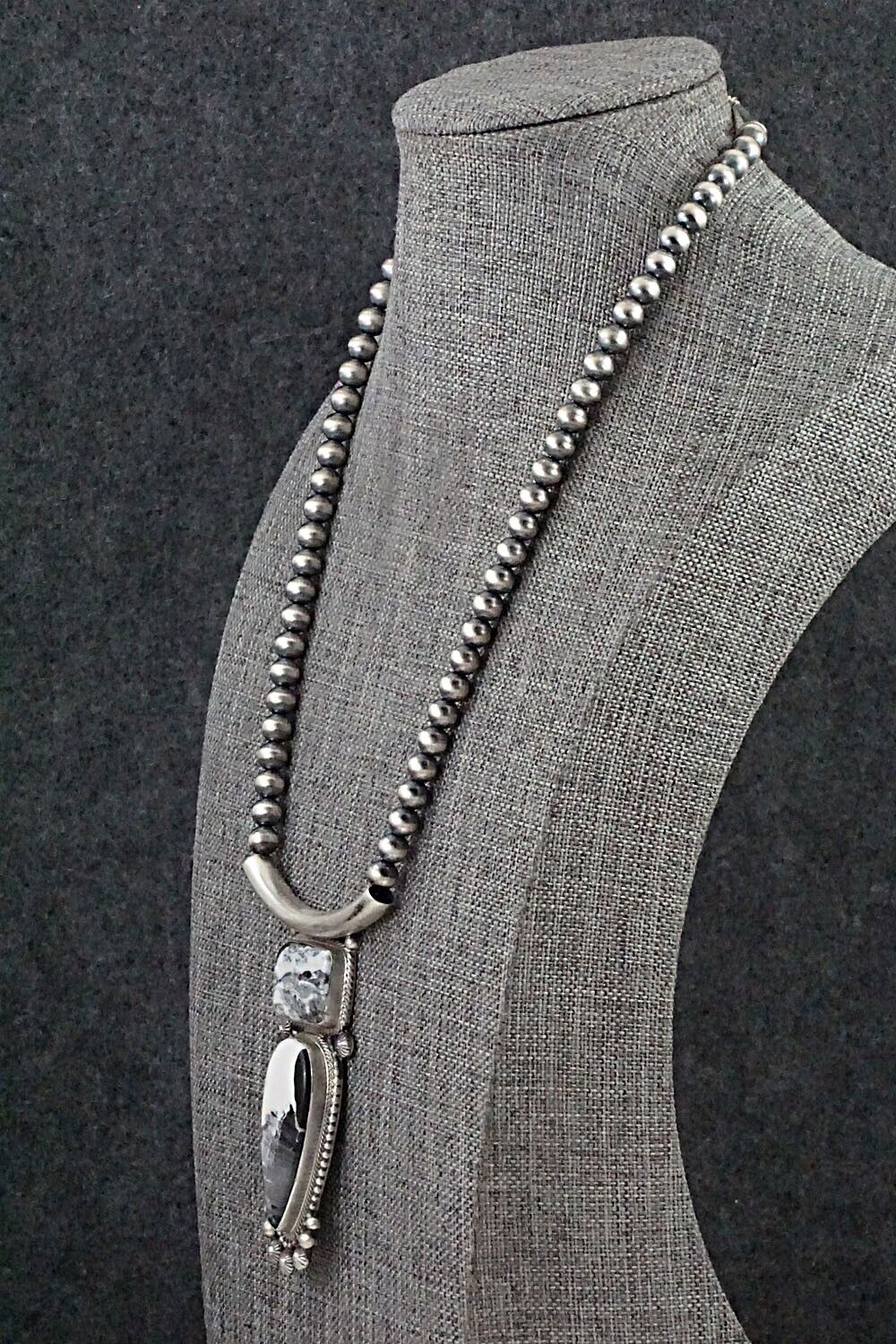 White Buffalo & Sterling Silver Necklace - Tom Lewis