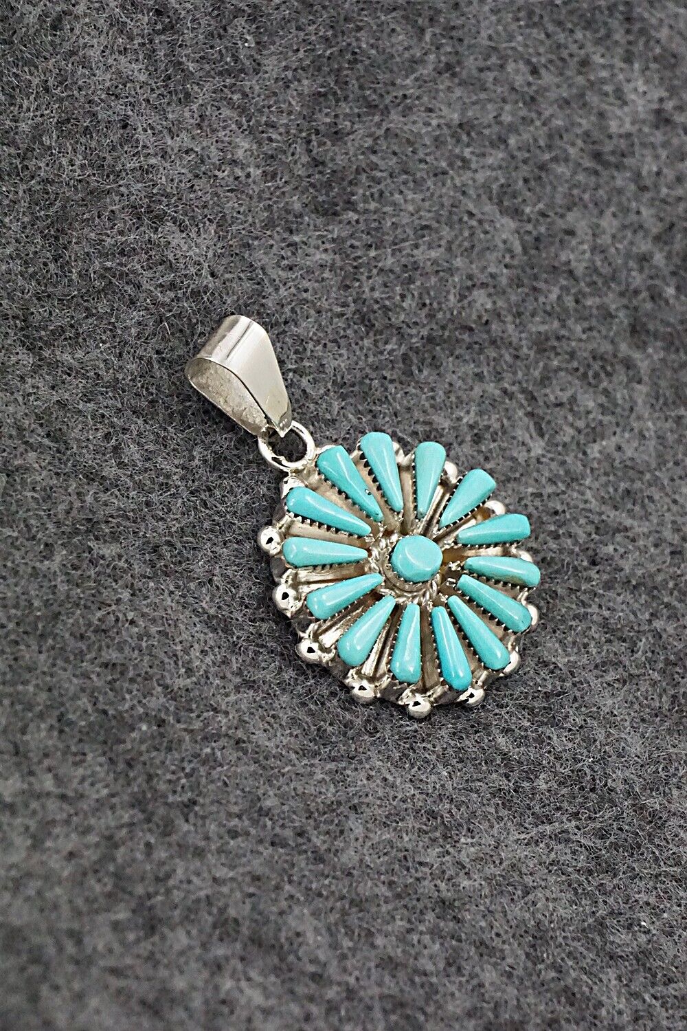 Turquoise & Sterling Silver Pendant - Vera Halusewa