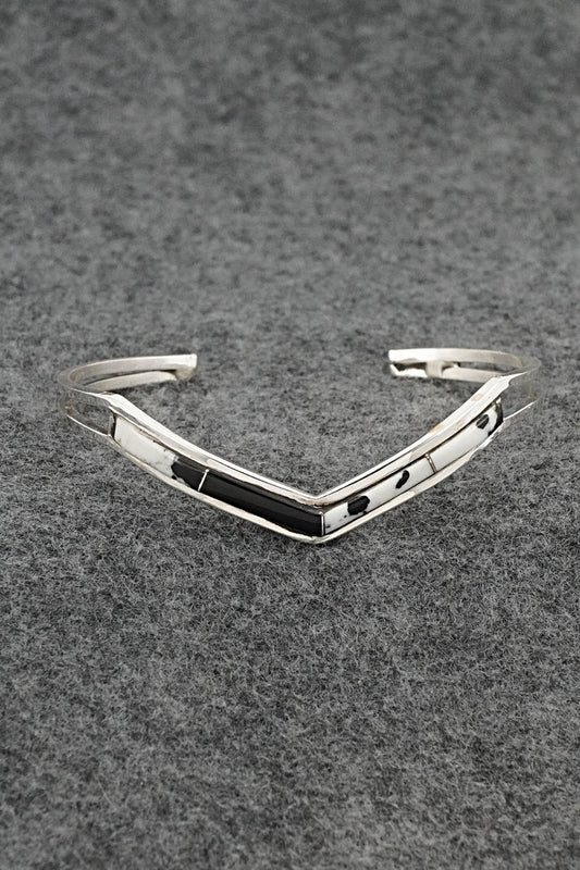 White Buffalo & Sterling Silver Inlay Bracelet - Jamie Johnson