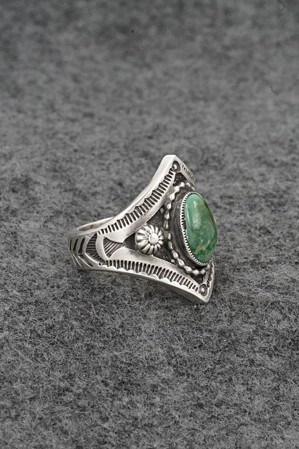 Turquoise & Sterling Silver Ring - Calvin Martinez - Size 10