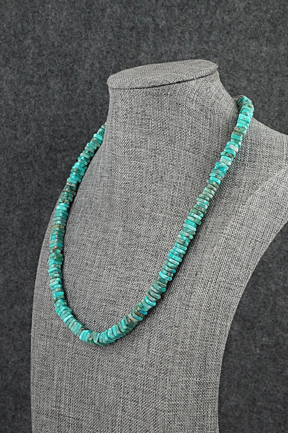 Turquoise & Sterling Silver Necklace 18" - Doreen Jake