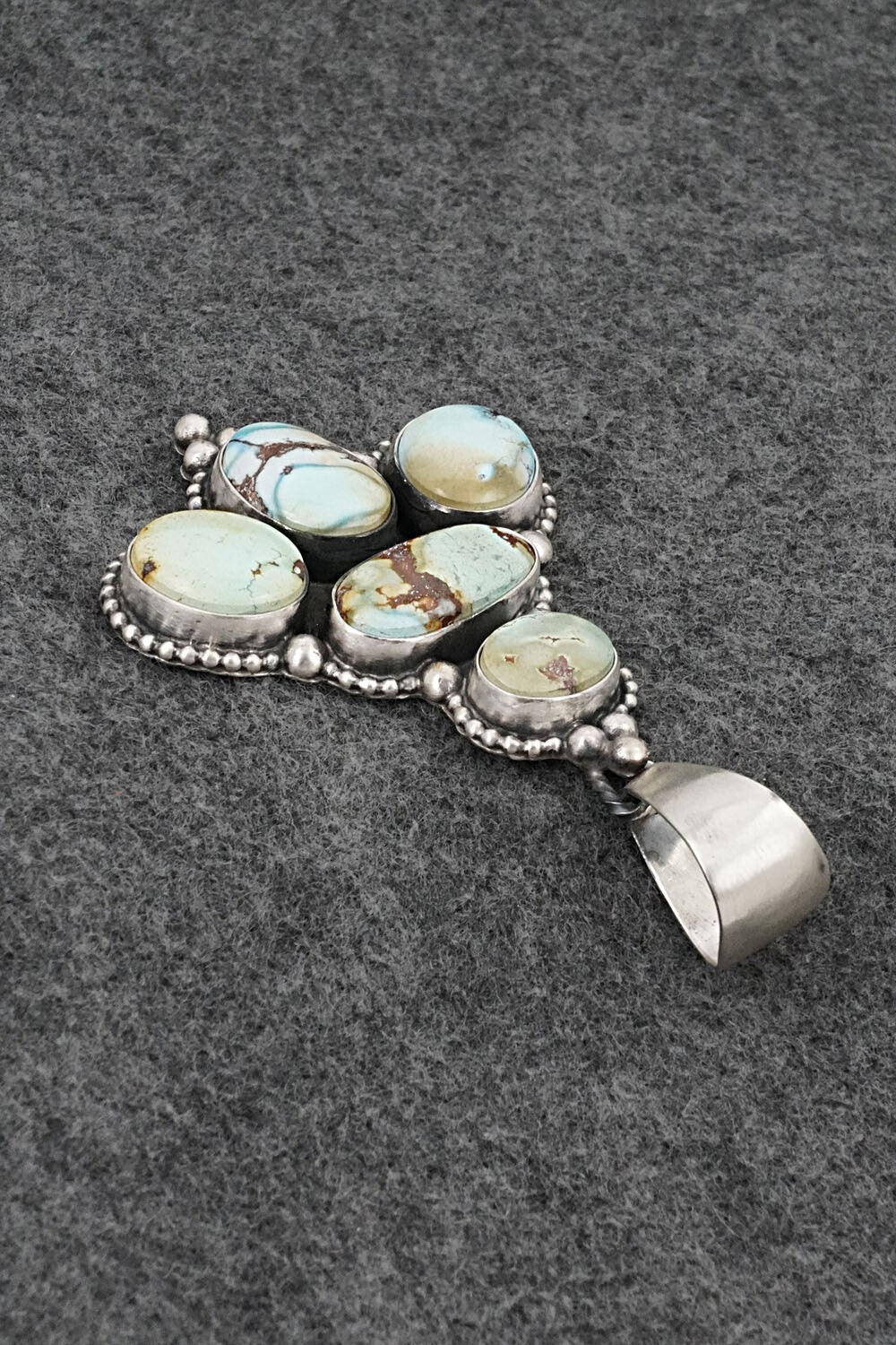Turquoise & Sterling Silver Pendant, Ring & Earrings Set - Darrin Livingston