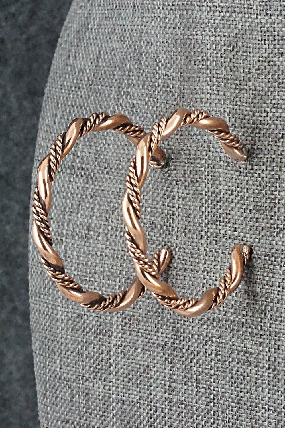 Copper Hoop Earrings - Elaine Tahe