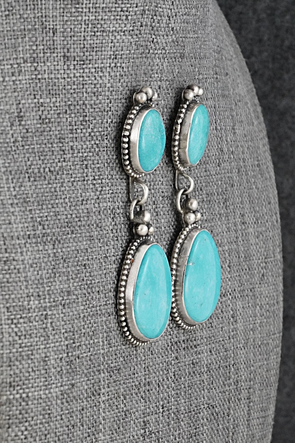 Turquoise & Sterling Silver Earrings - Betty Tom