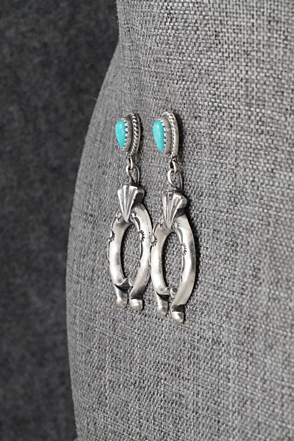 Turquoise & Sterling Silver Earrings - Verley Betone