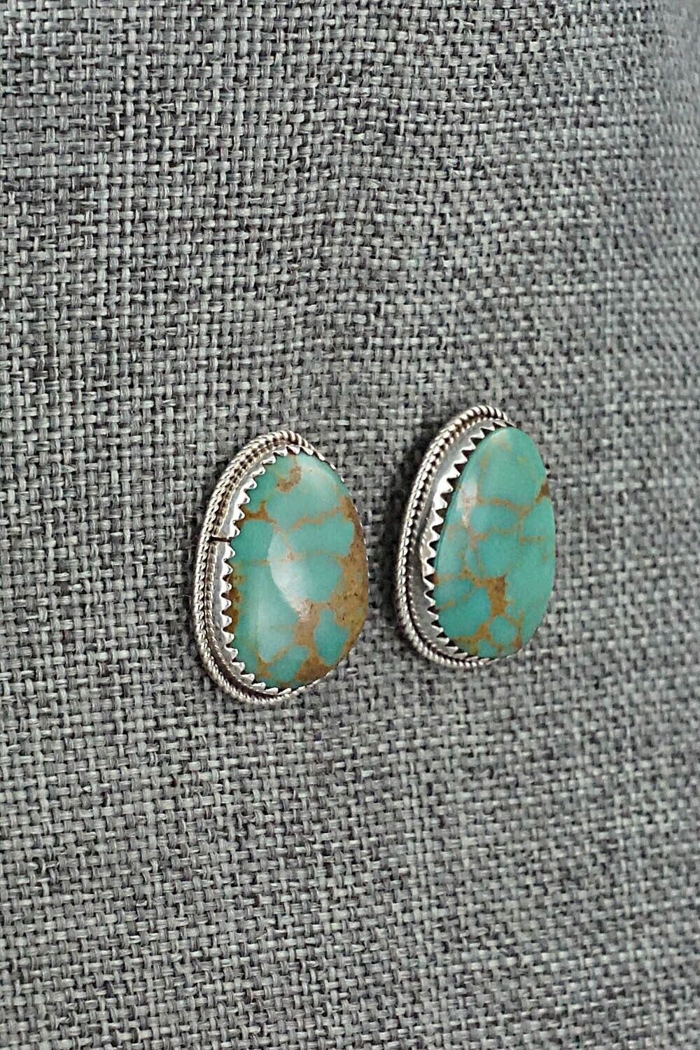 Turquoise & Sterling Silver Earrings - Ernest Hawthorne