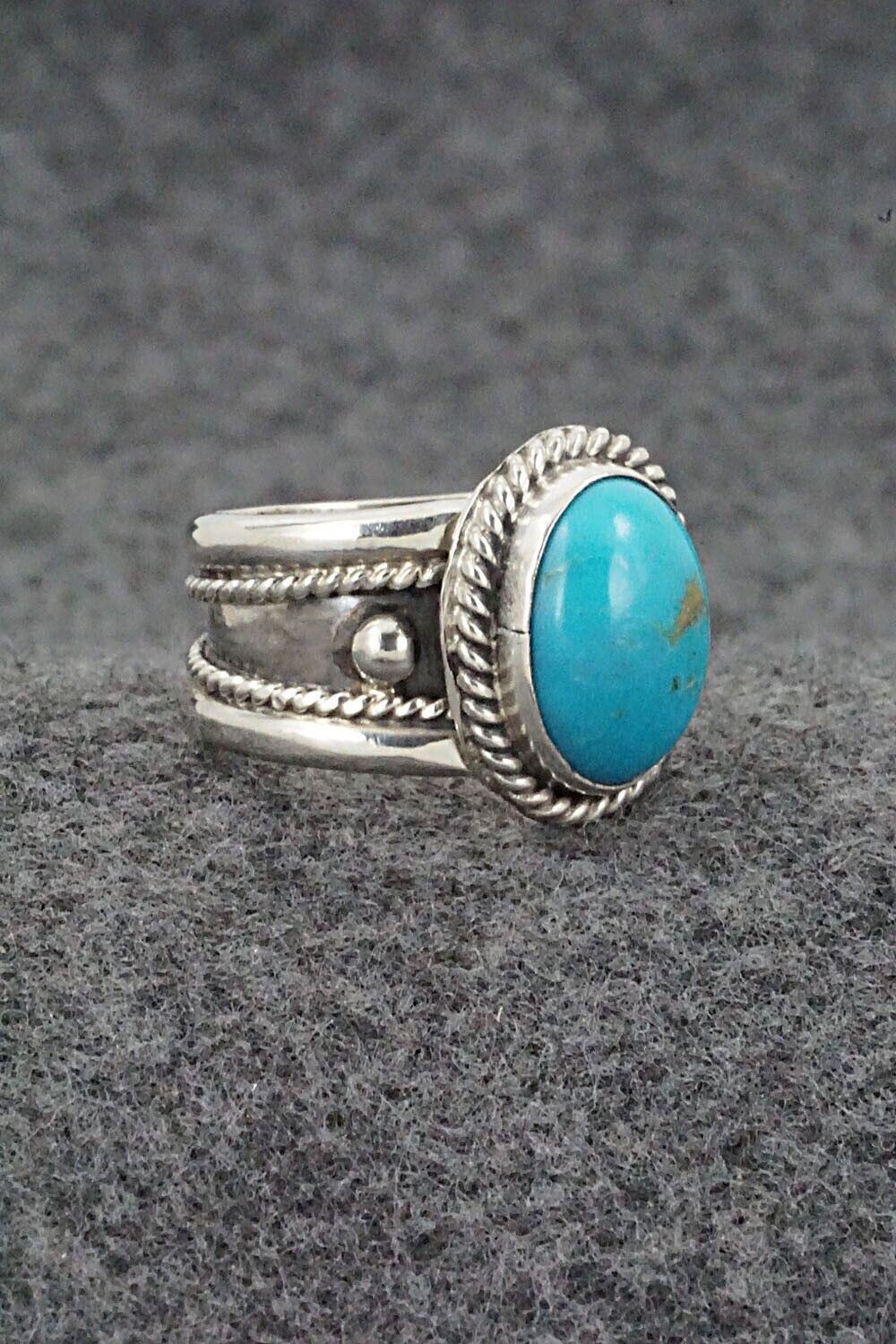 Turquoise & Sterling Silver Ring - Thomas Yazzie - Size 7.75