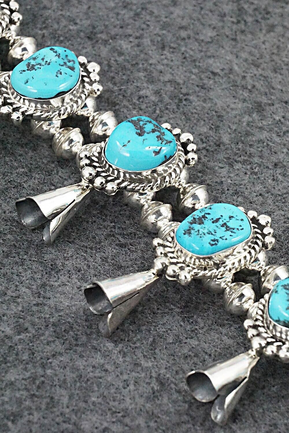 Turquoise & Sterling Silver Squash Blossom Set - Vernon Johnson