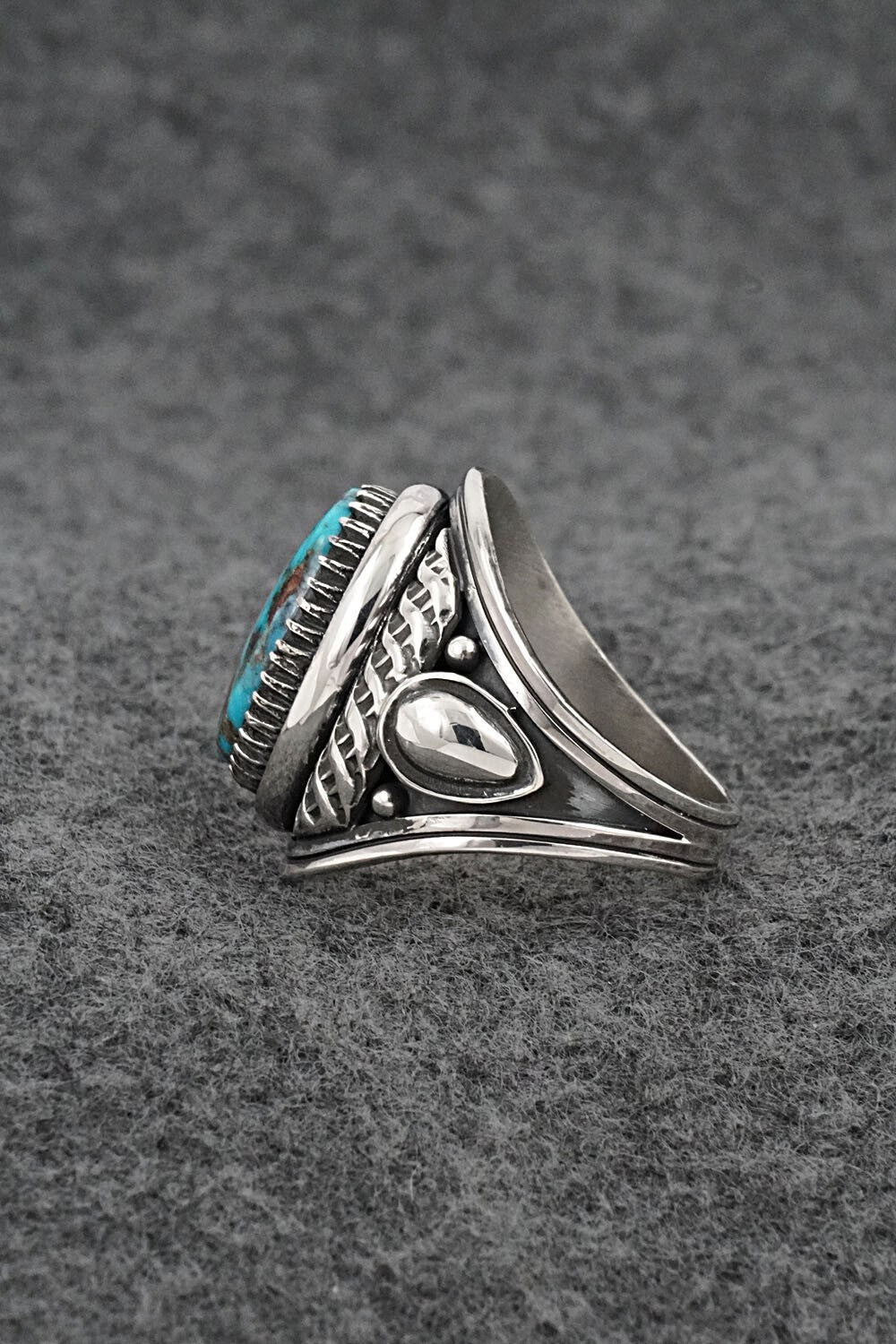 Turquoise & Sterling Silver Ring - Derrick Gordon - Size 9