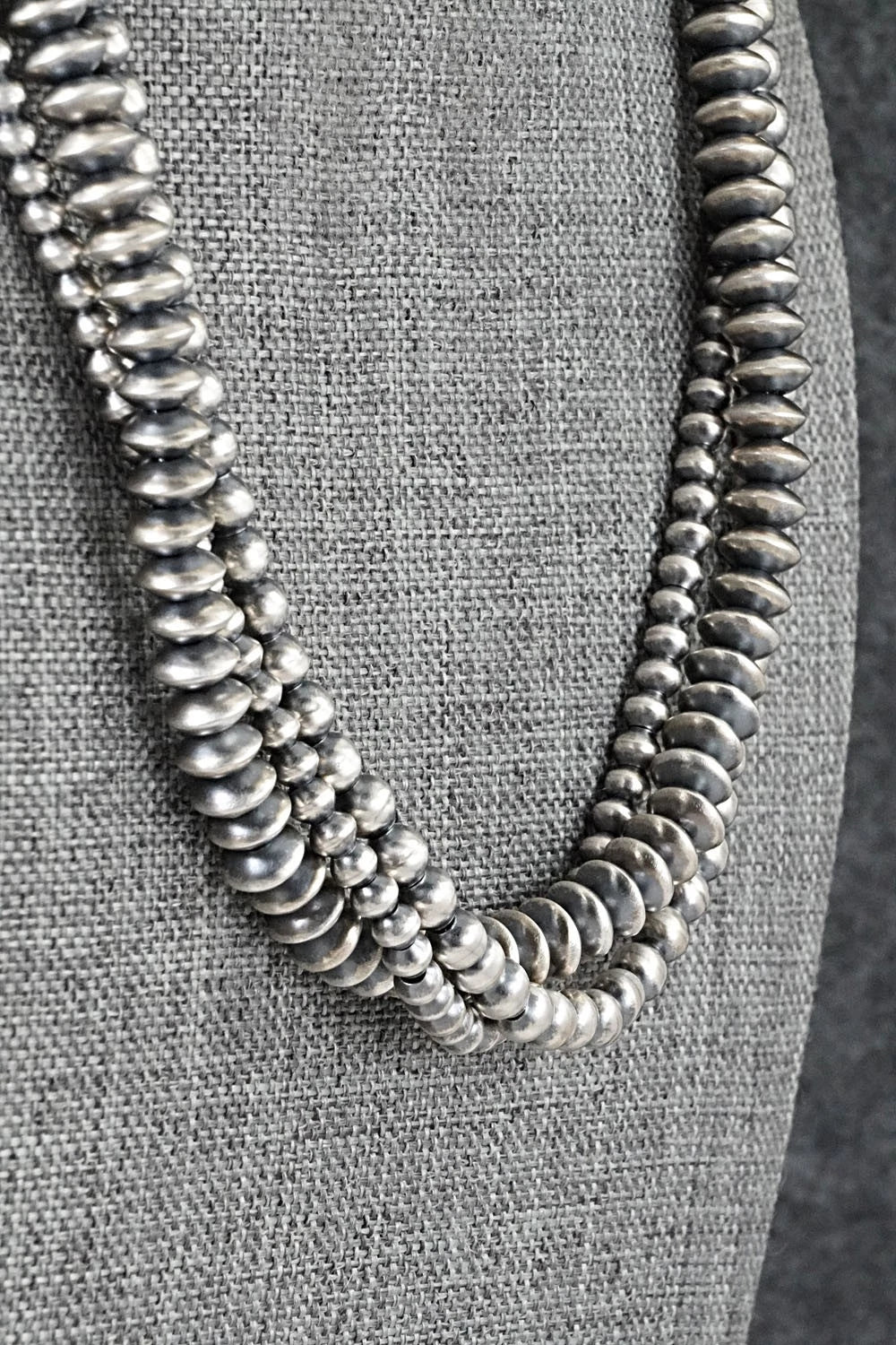 Sterling Silver Navajo Pearl Necklace 18" - Dorinda Mariano
