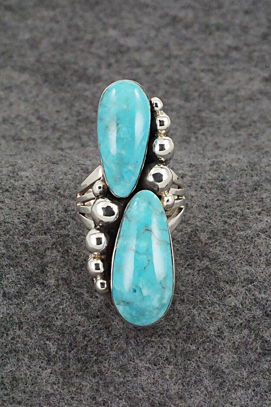 Turquoise and Sterling Silver Ring - Bucky Belin - Size 6.75