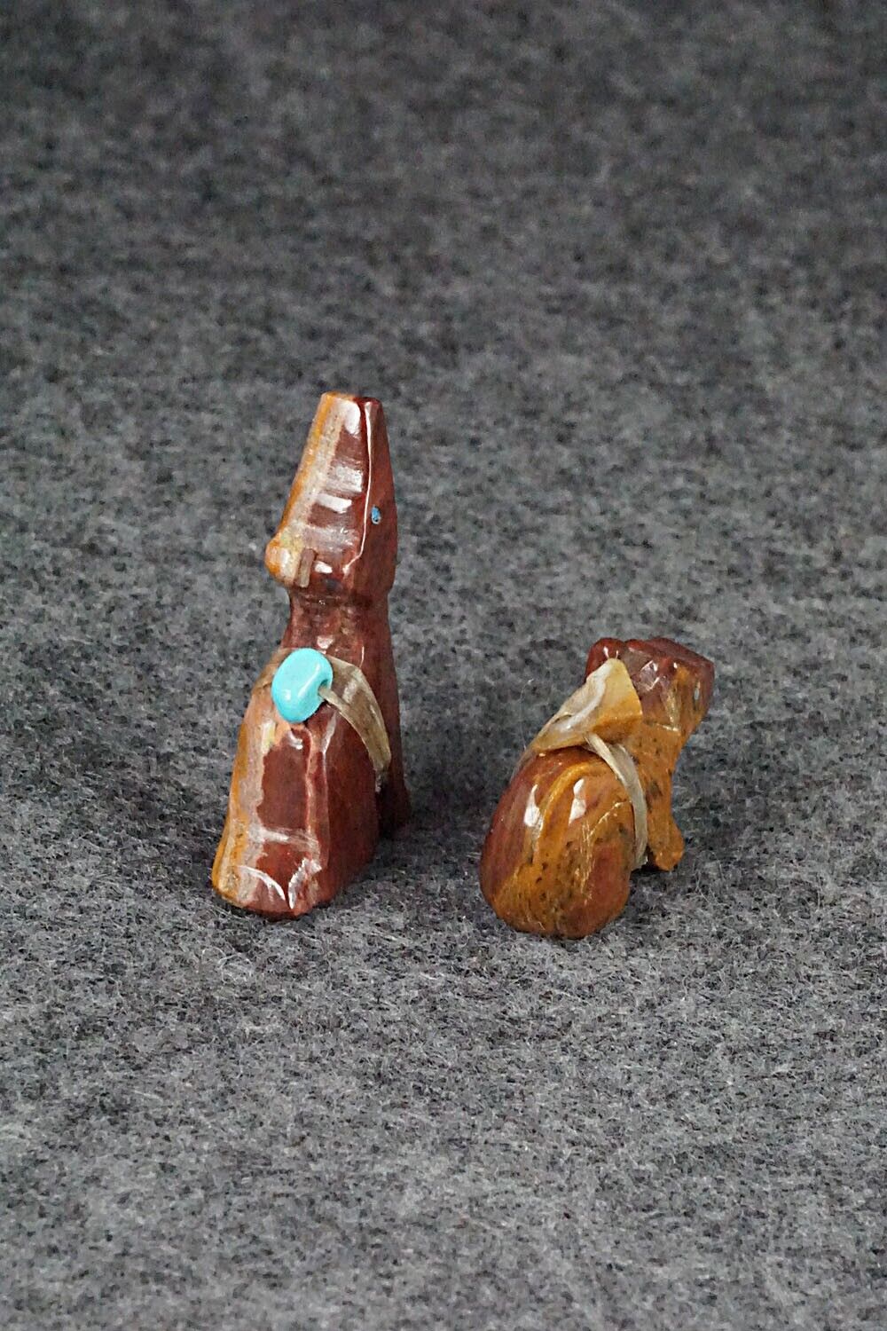 Bear and Coyote Zuni Fetish Carvings - Fernando Laiwakete