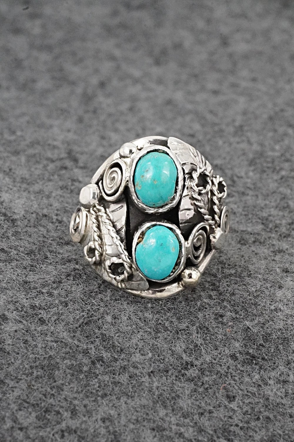 Turquoise & Sterling Silver Ring - Lauren Brown - Size 11