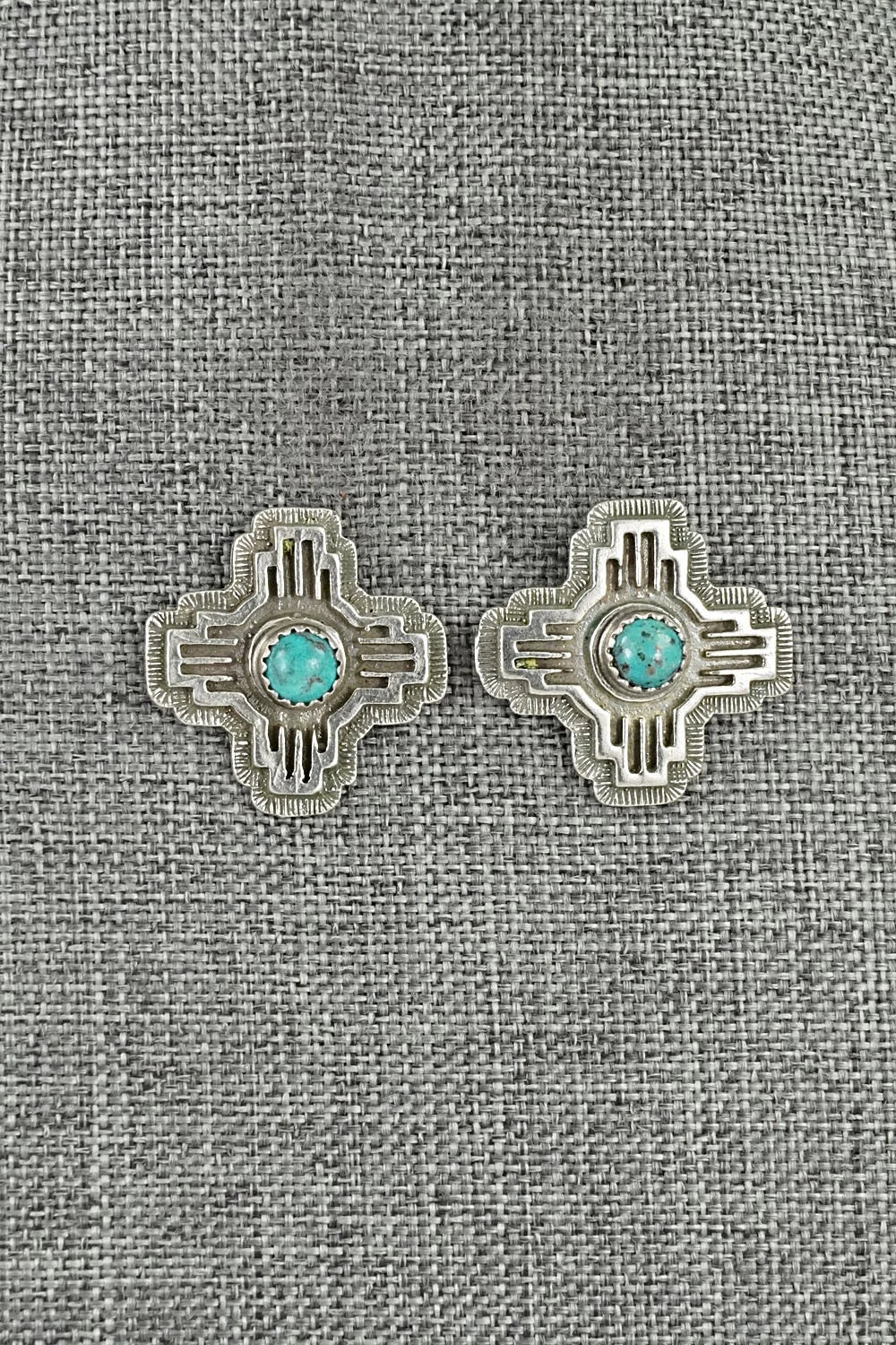 Turquoise & Sterling Silver Earrings - Robinson Martinez