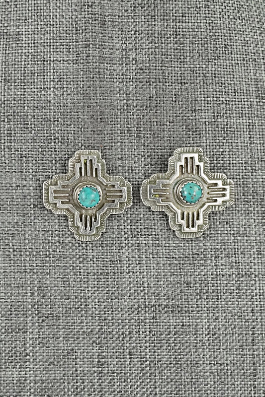 Turquoise & Sterling Silver Earrings - Robinson Martinez