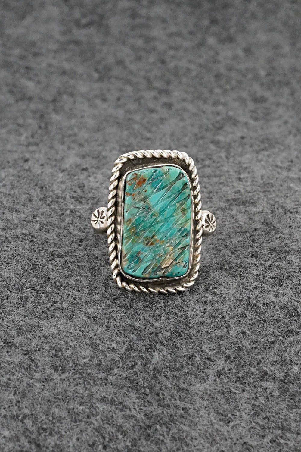 Turquoise & Sterling Silver Ring - Priscilla Reeder - Size 8