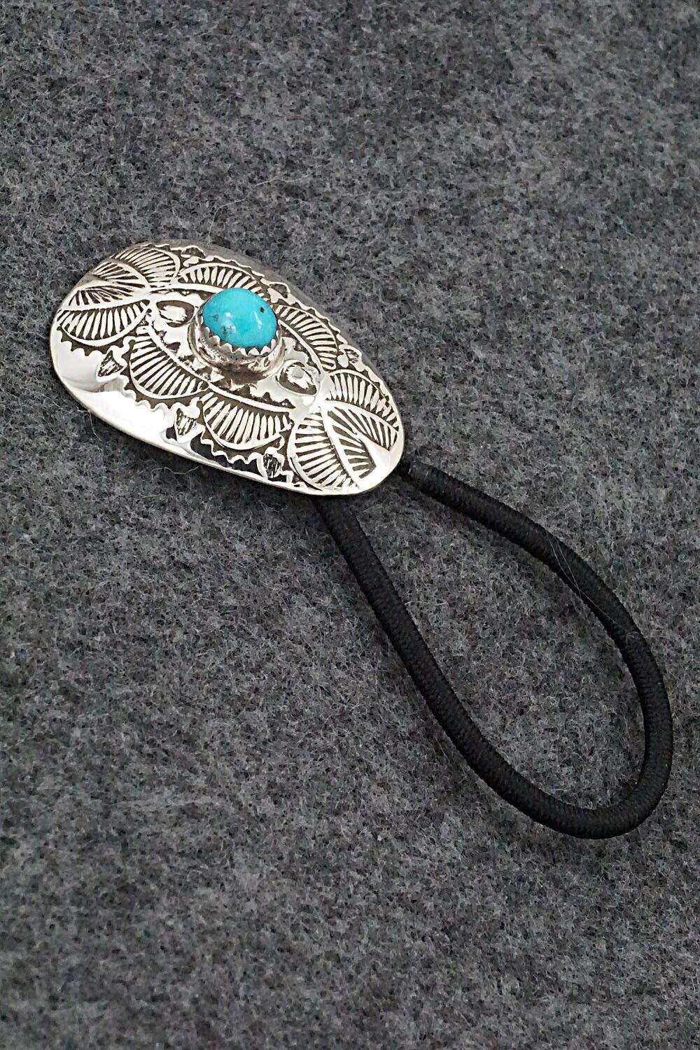 Turquoise & Sterling Silver Hair Tie - Shirley Skeets