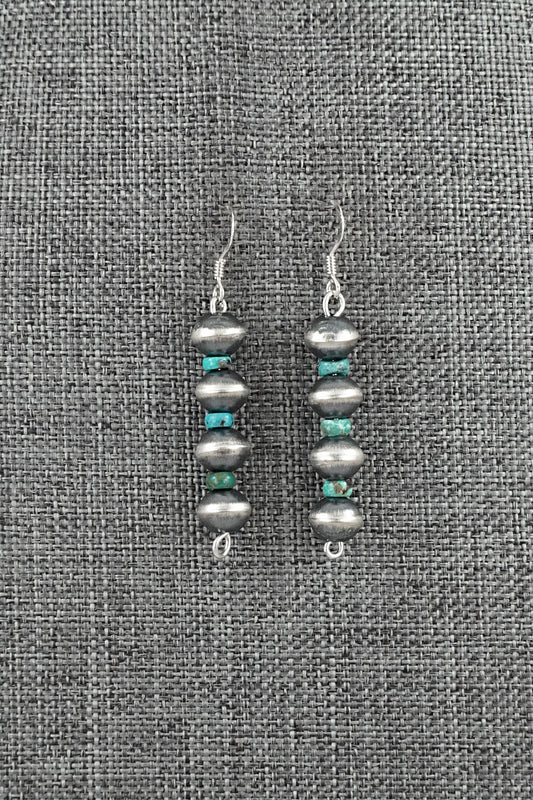 Turquoise & Sterling Silver Navajo Pearl Earrings - Tonisha Haley