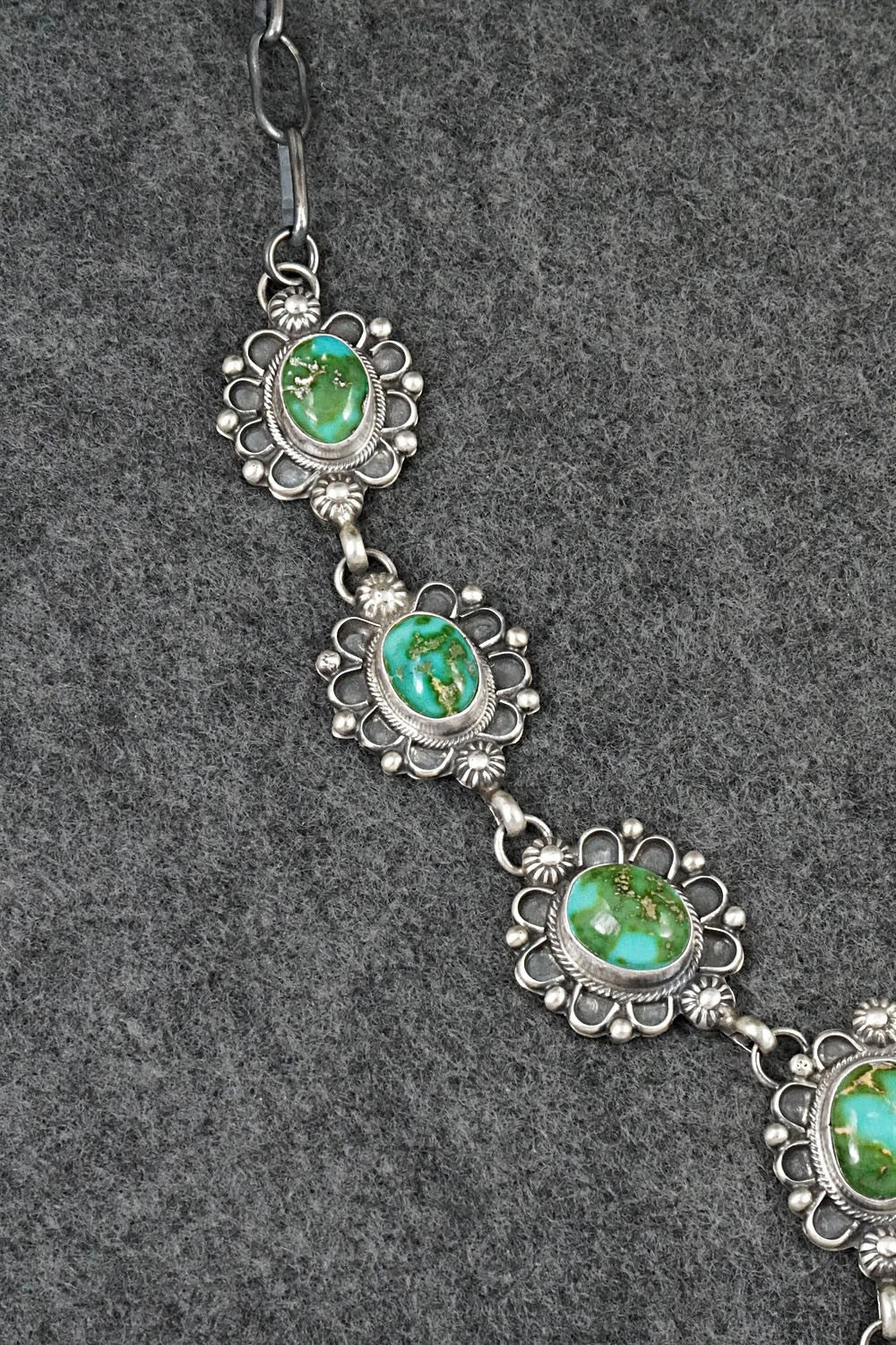 Turquoise & Sterling Silver Necklace and Earrings Set - Kathleen Livingston