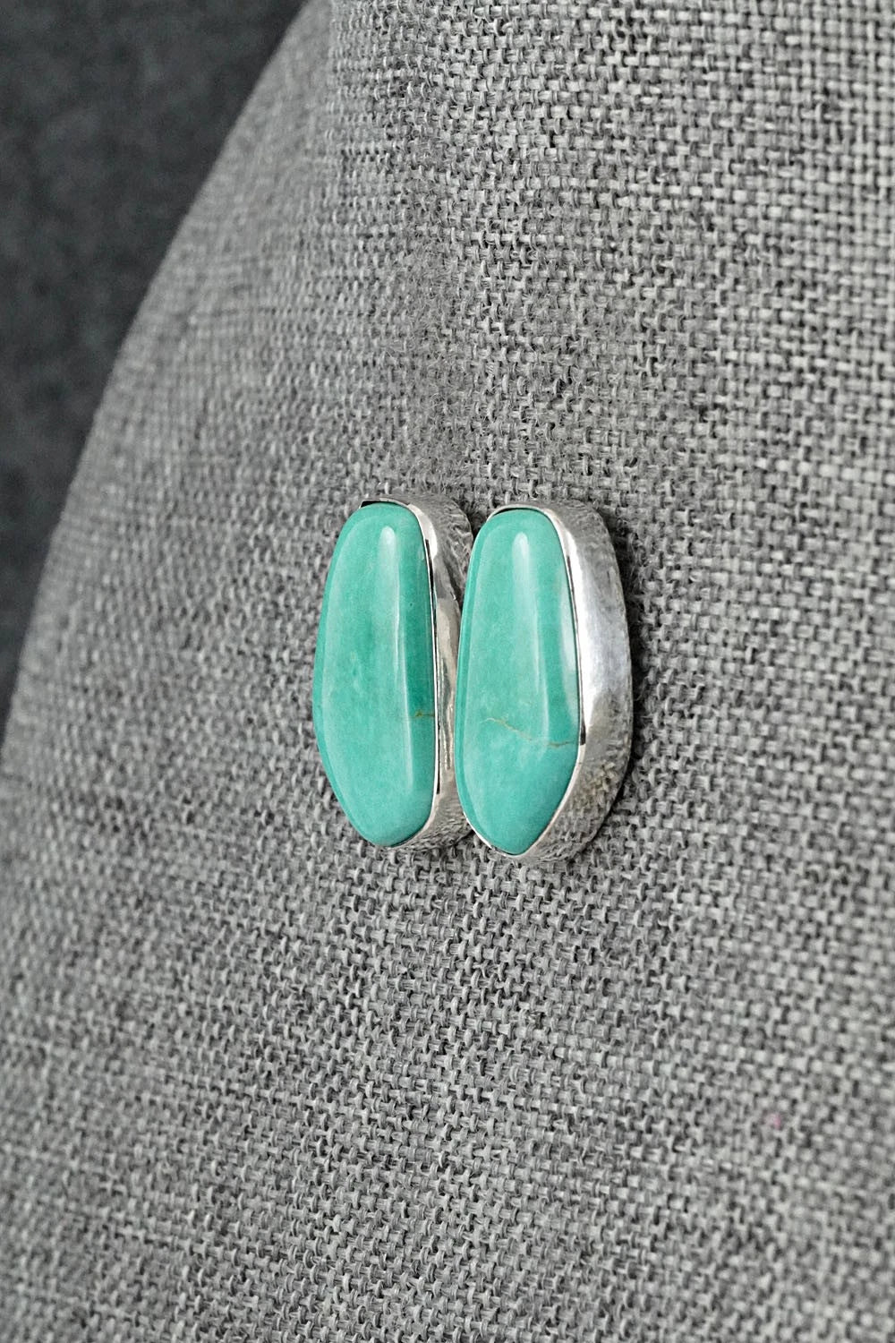 Turquoise & Sterling Silver Earrings - Eugene Gruber