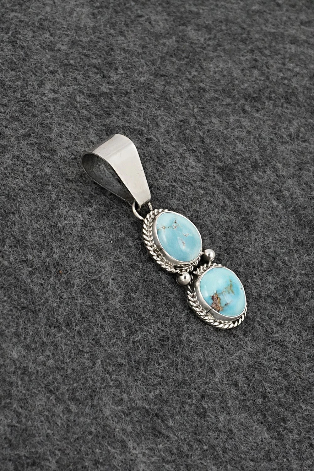 Turquoise & Sterling Silver Pendant - Eugene Gruber