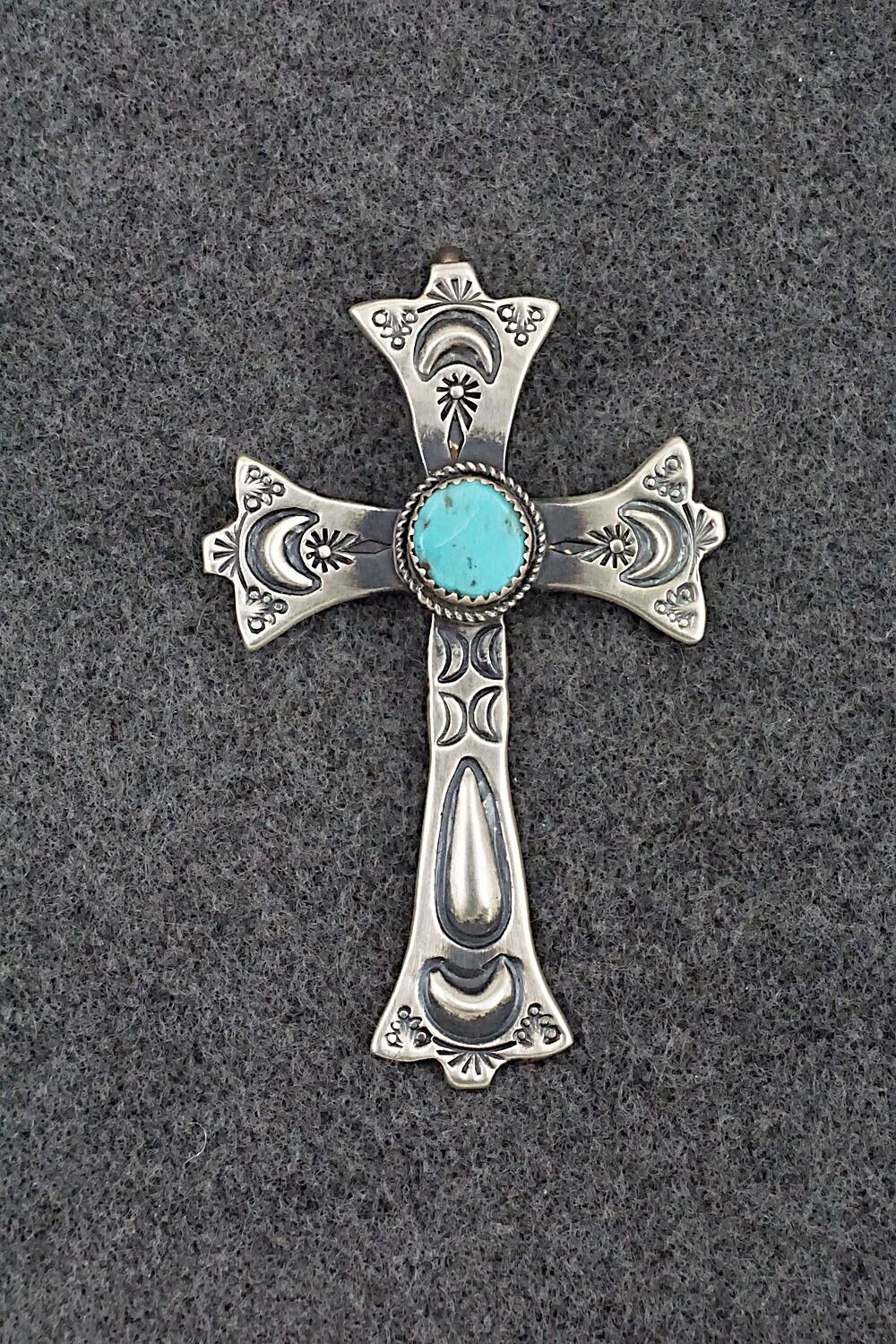 Turquoise and Sterling Silver Pendant - Valerie Cayantineto