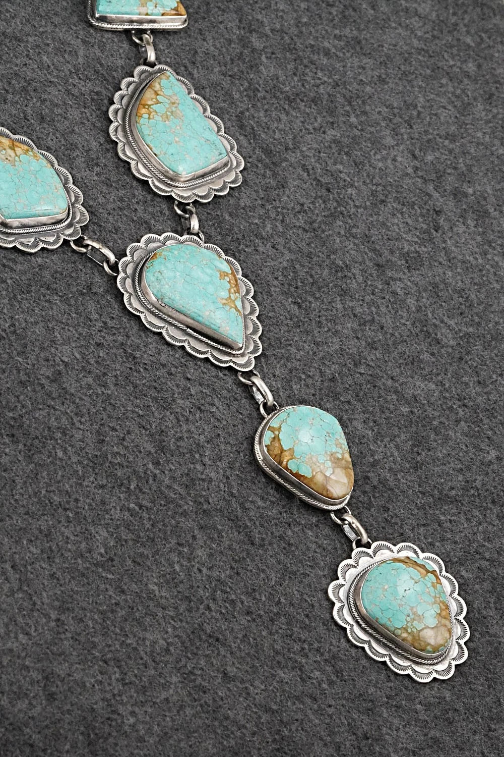 Turquoise & Sterling Silver Necklace and Earrings Set - Bobby Johnson