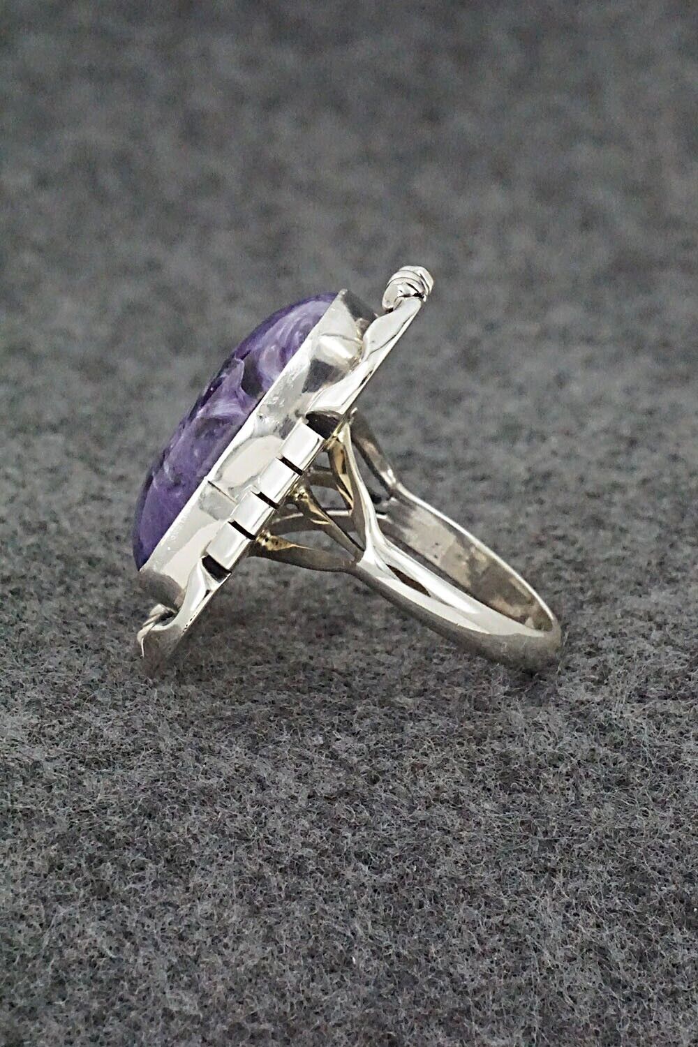 Charoite & Sterling Silver Ring - Samuel Yellowhair - Size 8.5