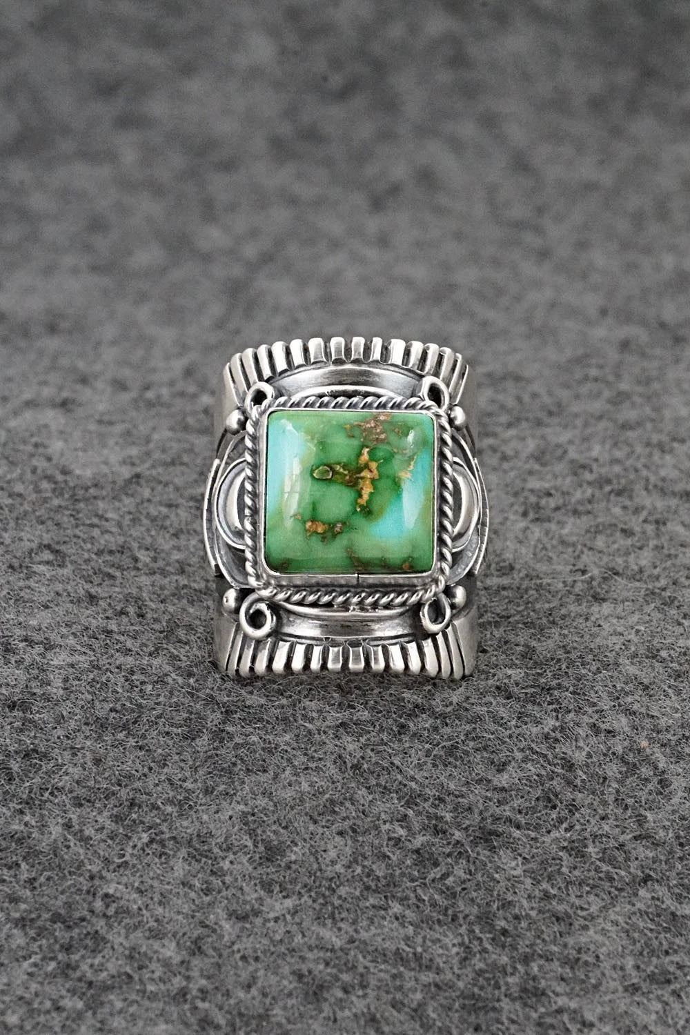 Turquoise & Sterling Silver Ring - Derrick Gordon - Size 8