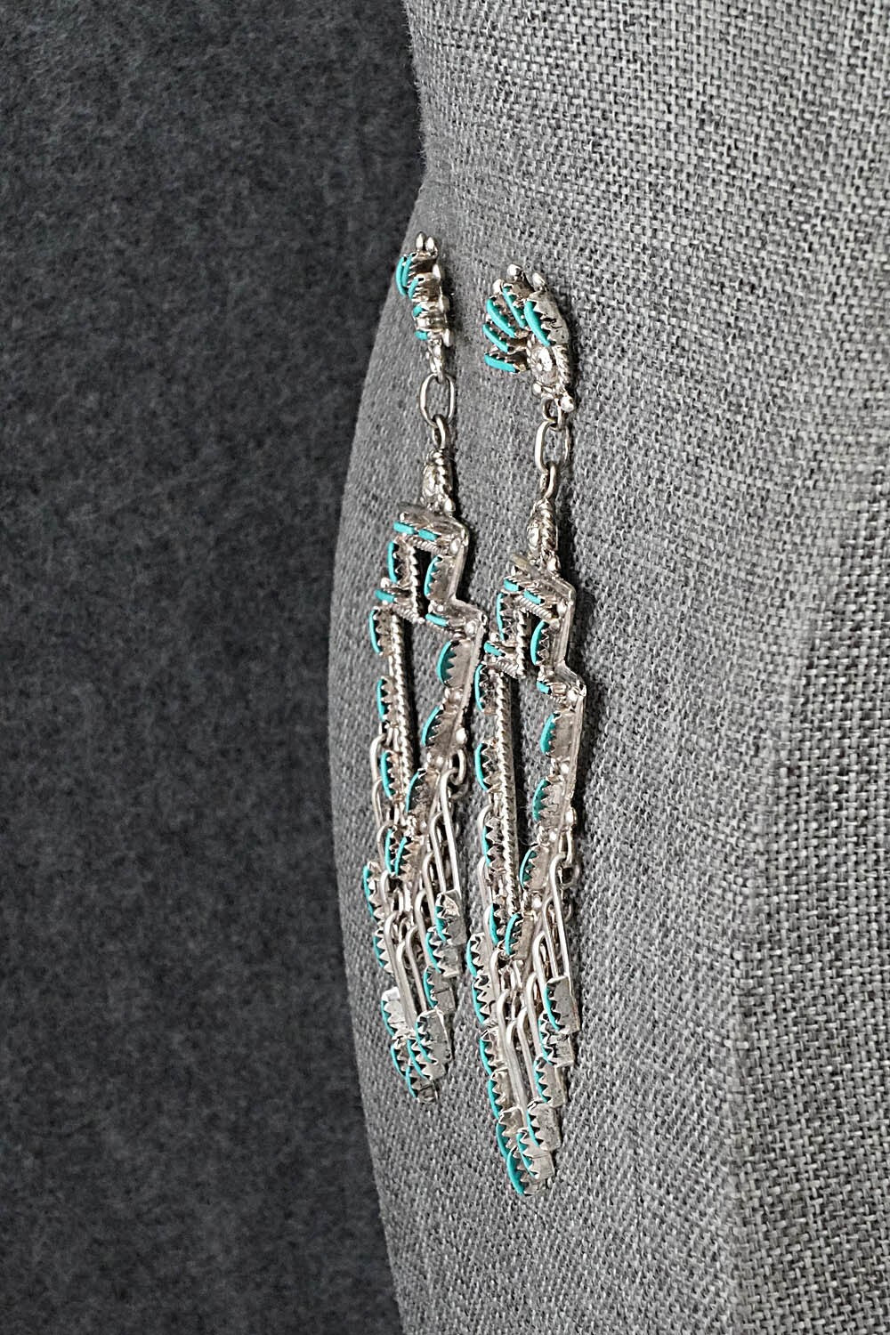 Turquoise & Sterling Silver Earrings - Kevin Leekity
