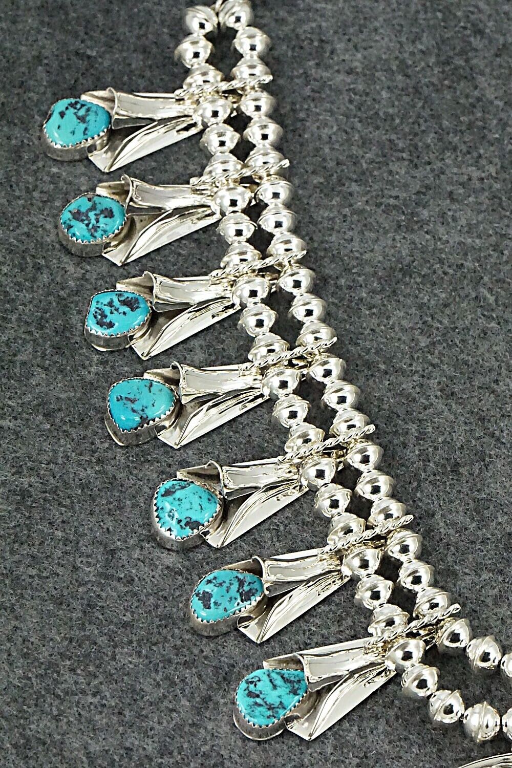 Turquoise & Sterling Silver Squash Blossom Set - Louise Yazzie