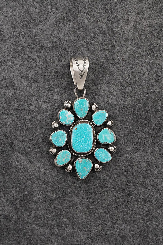 Turquoise & Sterling Silver Pendant - Travis Jim