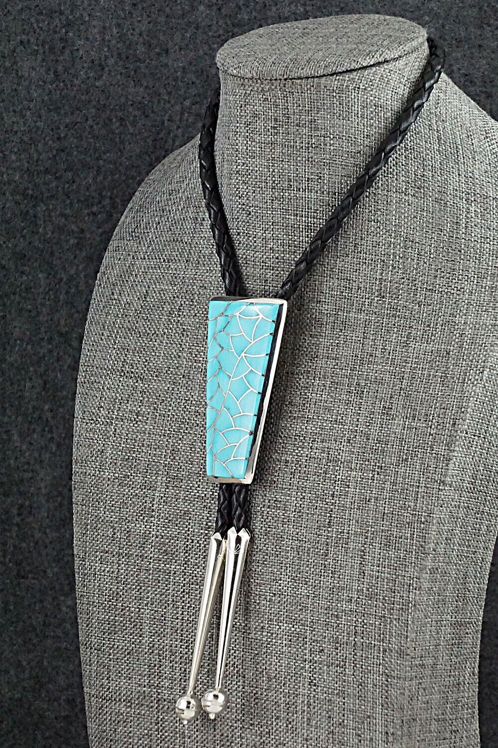 Turquoise & Sterling Silver Bolo Tie & Belt Buckle - Stuart Tucson