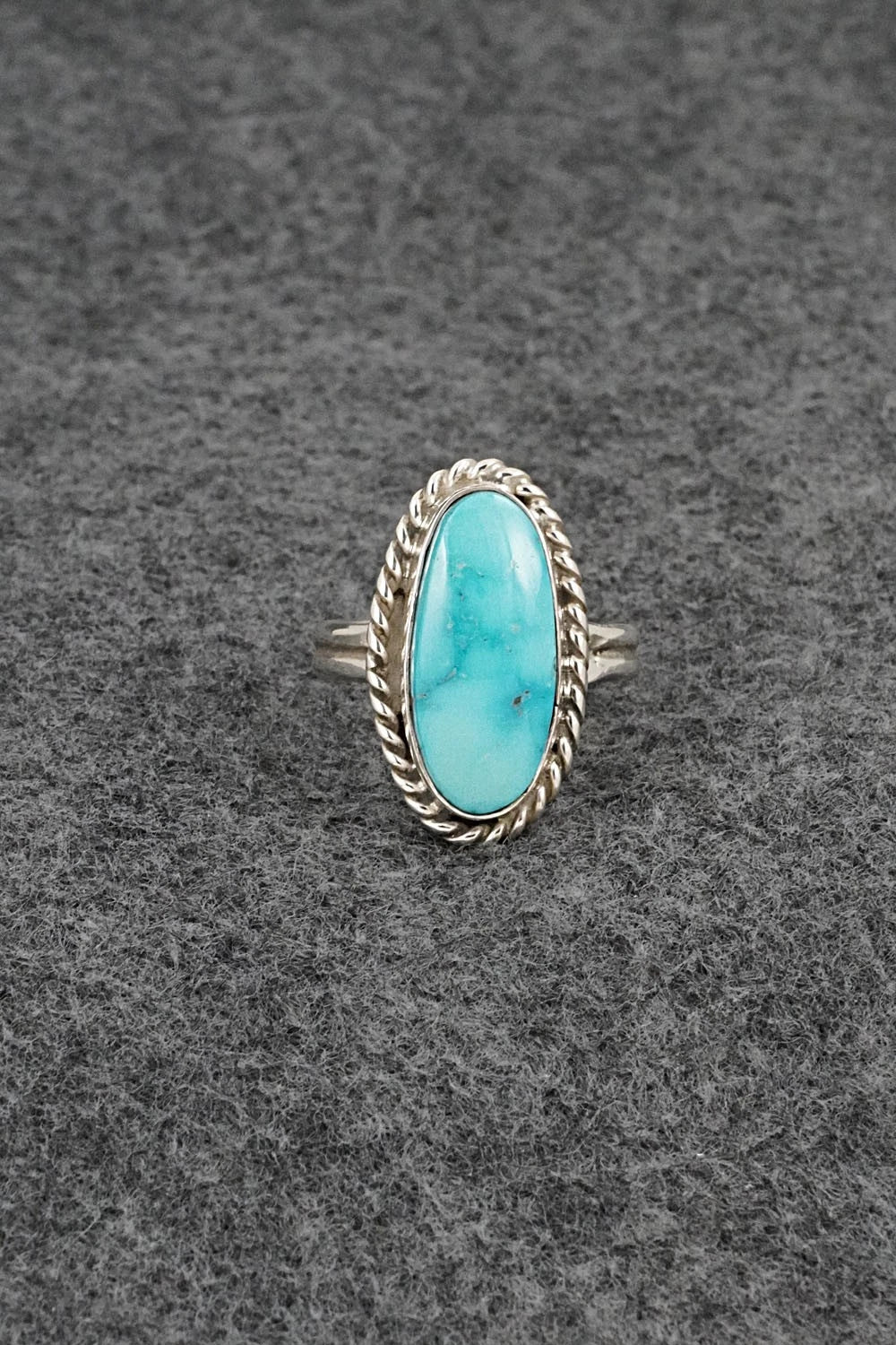 Turquoise & Sterling Silver Ring - Darius Arviso - Size 8.5
