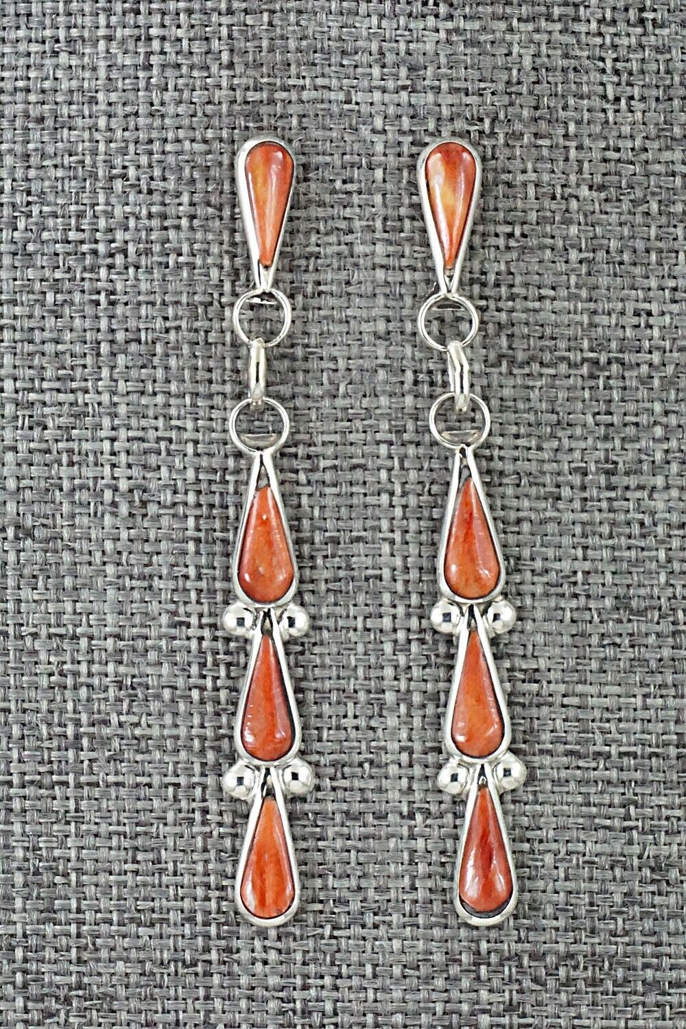 Spiny Oyster & Sterling Silver Earrings - Angela Gasper