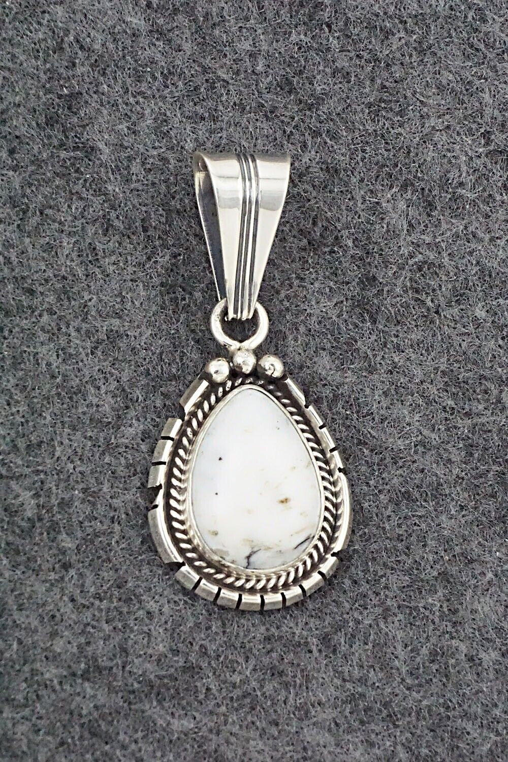 White Buffalo & Sterling Silver Pendant - Samuel Yellowhair