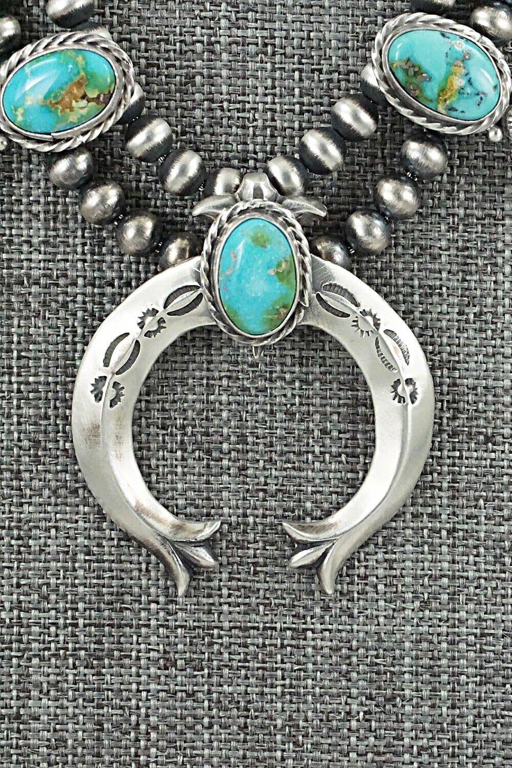 Turquoise & Sterling Silver Squash Blossom Set - Adrienne Gordon
