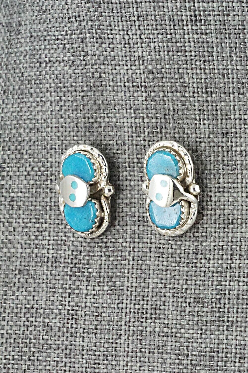 Turquoise & Sterling Silver Earrings - Joy Calavaza