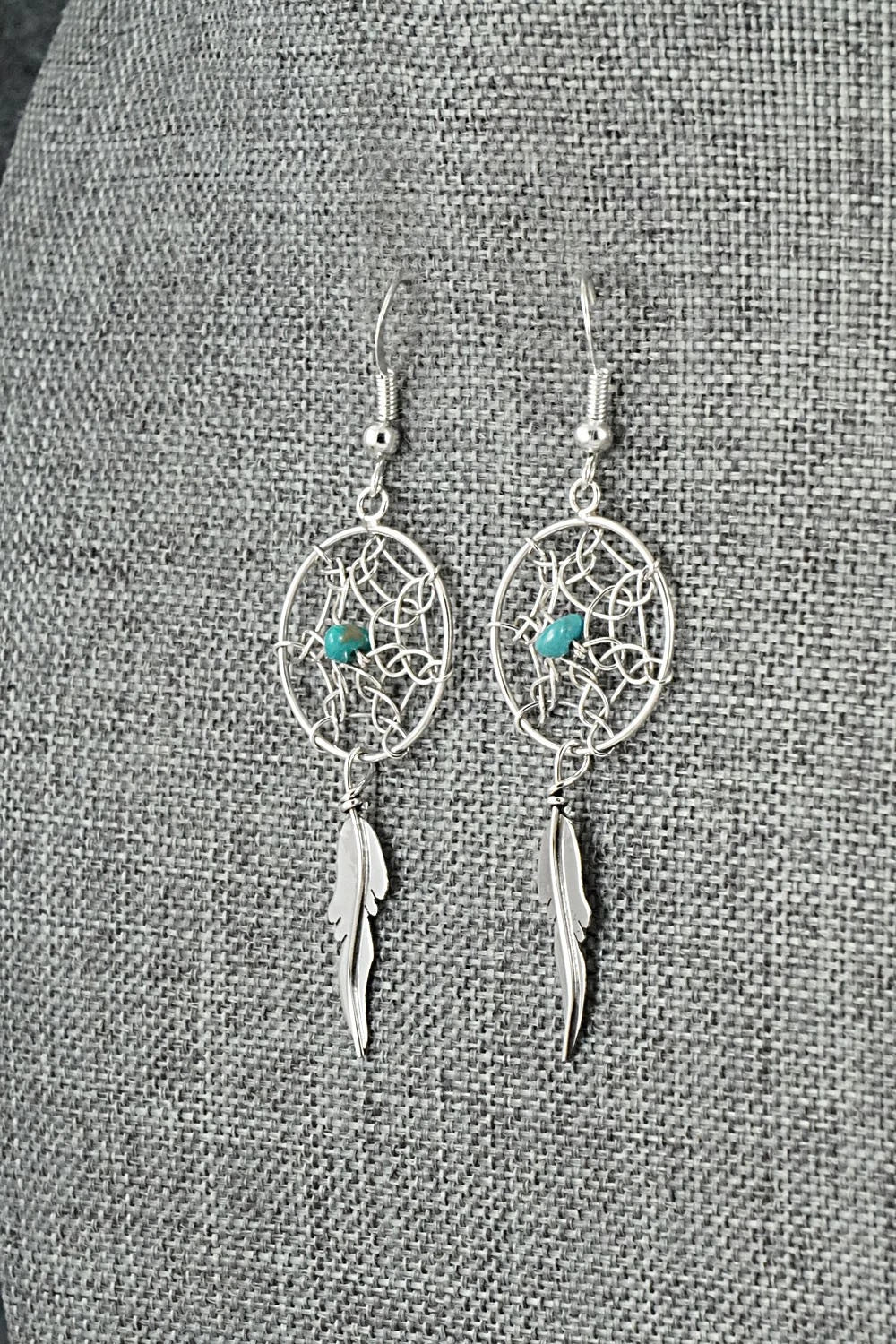 Turquoise & Sterling Silver Earrings - Lorenzo Arviso