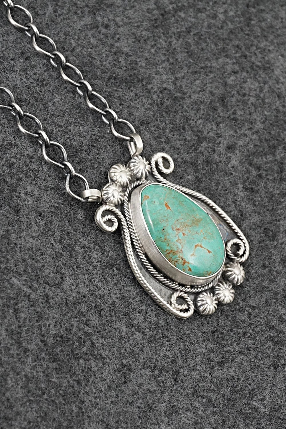 Turquoise & Sterling Silver Necklace - Cordell Platero
