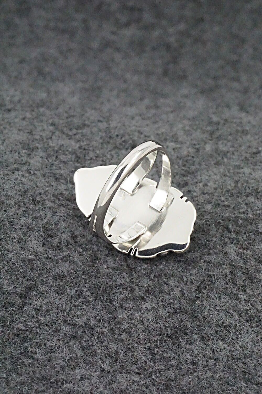 Turquoise & Sterling Silver Inlay Ring - James Manygoats - Size 8