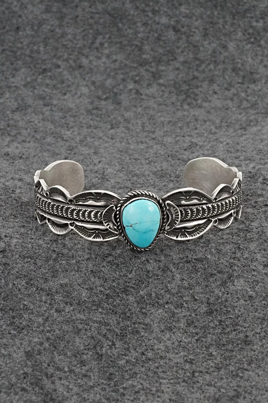 Turquoise & Sterling Silver Bracelet - Leonard Maloney
