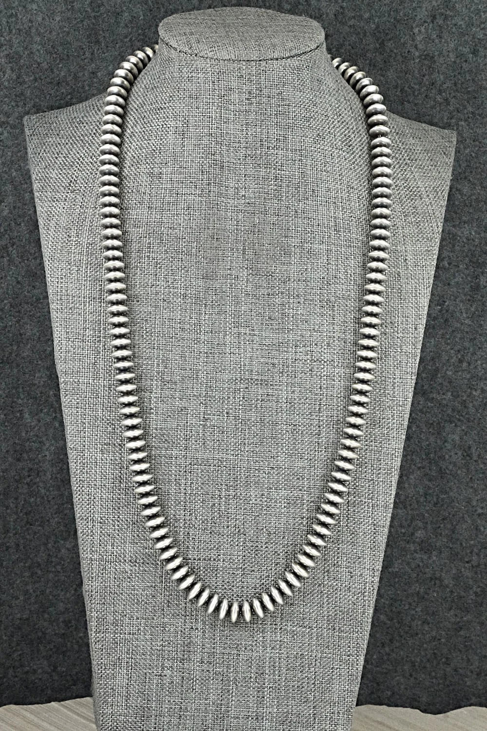 Sterling Silver Navajo Pearl Necklace 22" - Dorinda Mariano