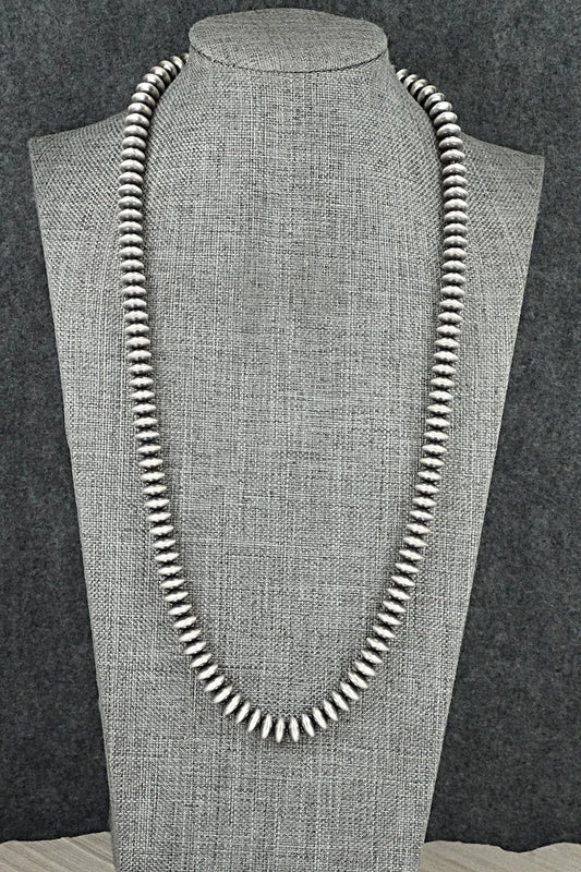 Sterling Silver Navajo Pearl Necklace 22" - Dorinda Mariano