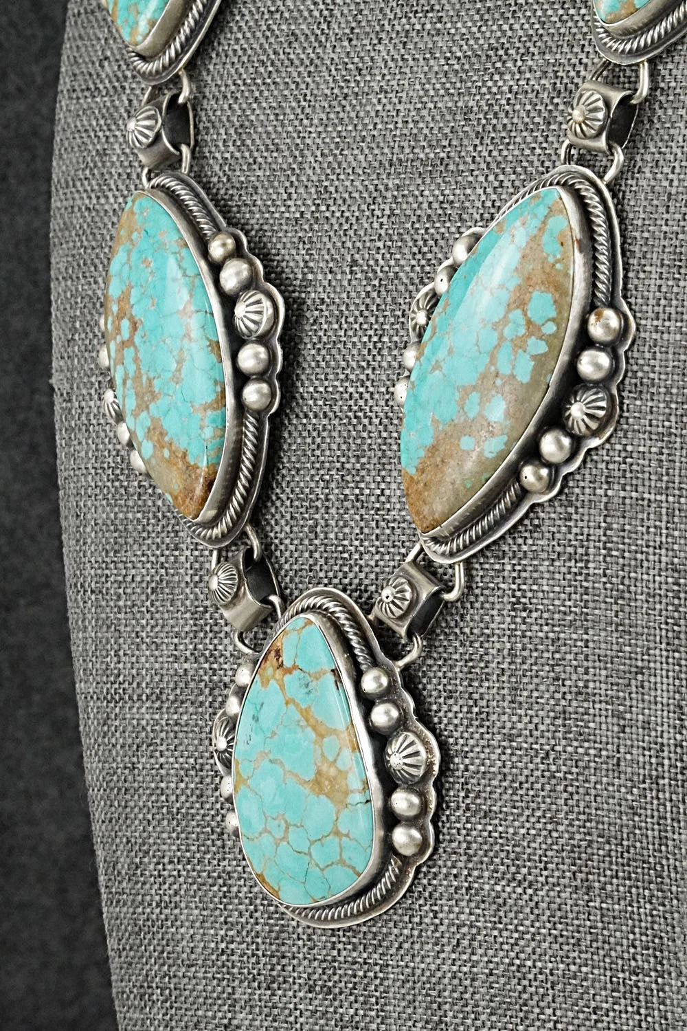 Turquoise & Sterling Silver Necklace and Earrings Set - Kathleen Livingston