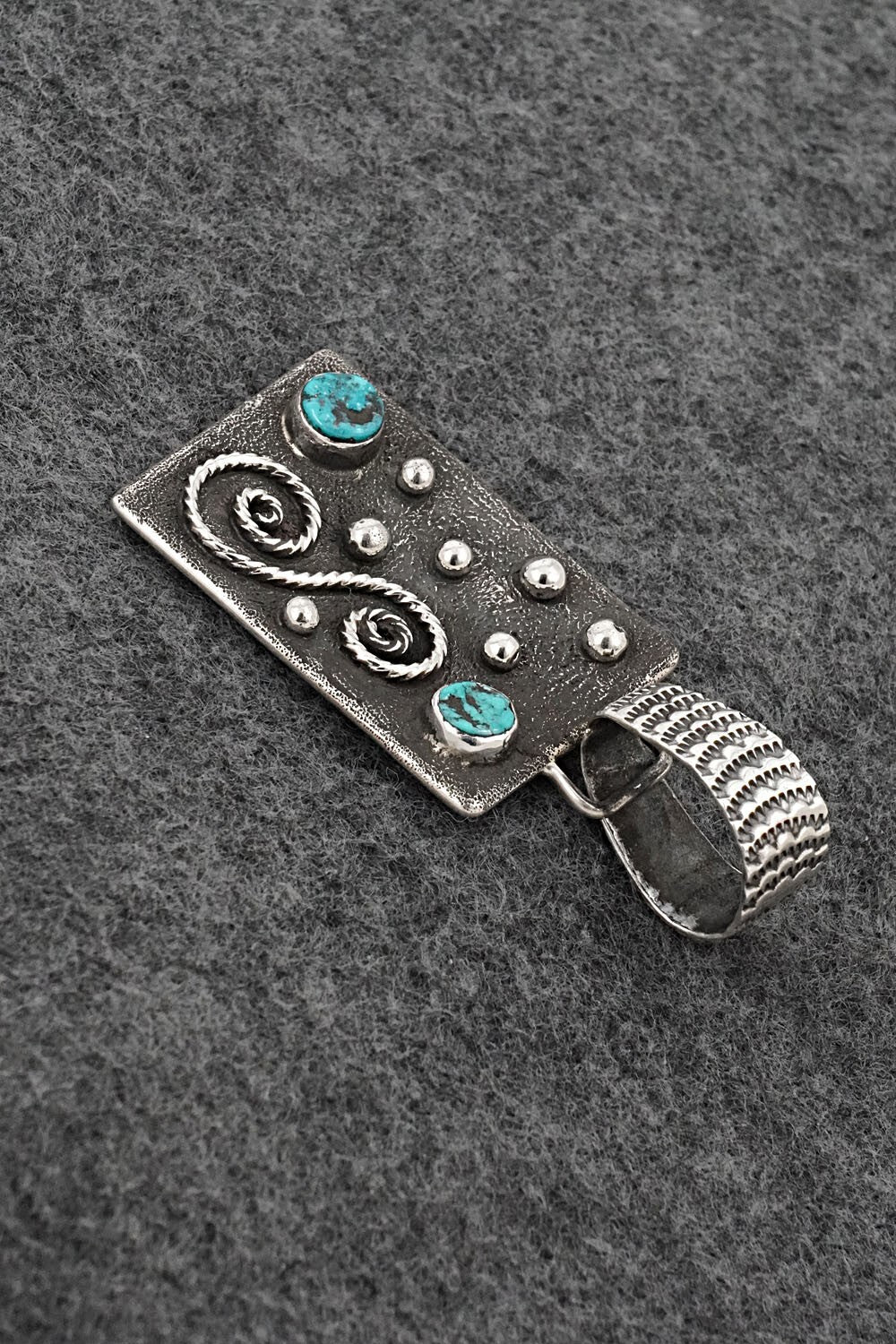 Turquoise & Sterling Silver Pendant - Ernest Rangel