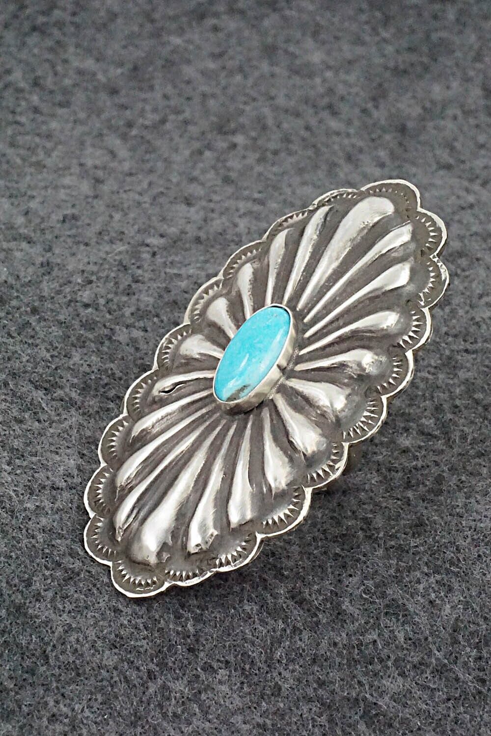 Turquoise & Sterling Silver Ring - Rita Lee - Size 8