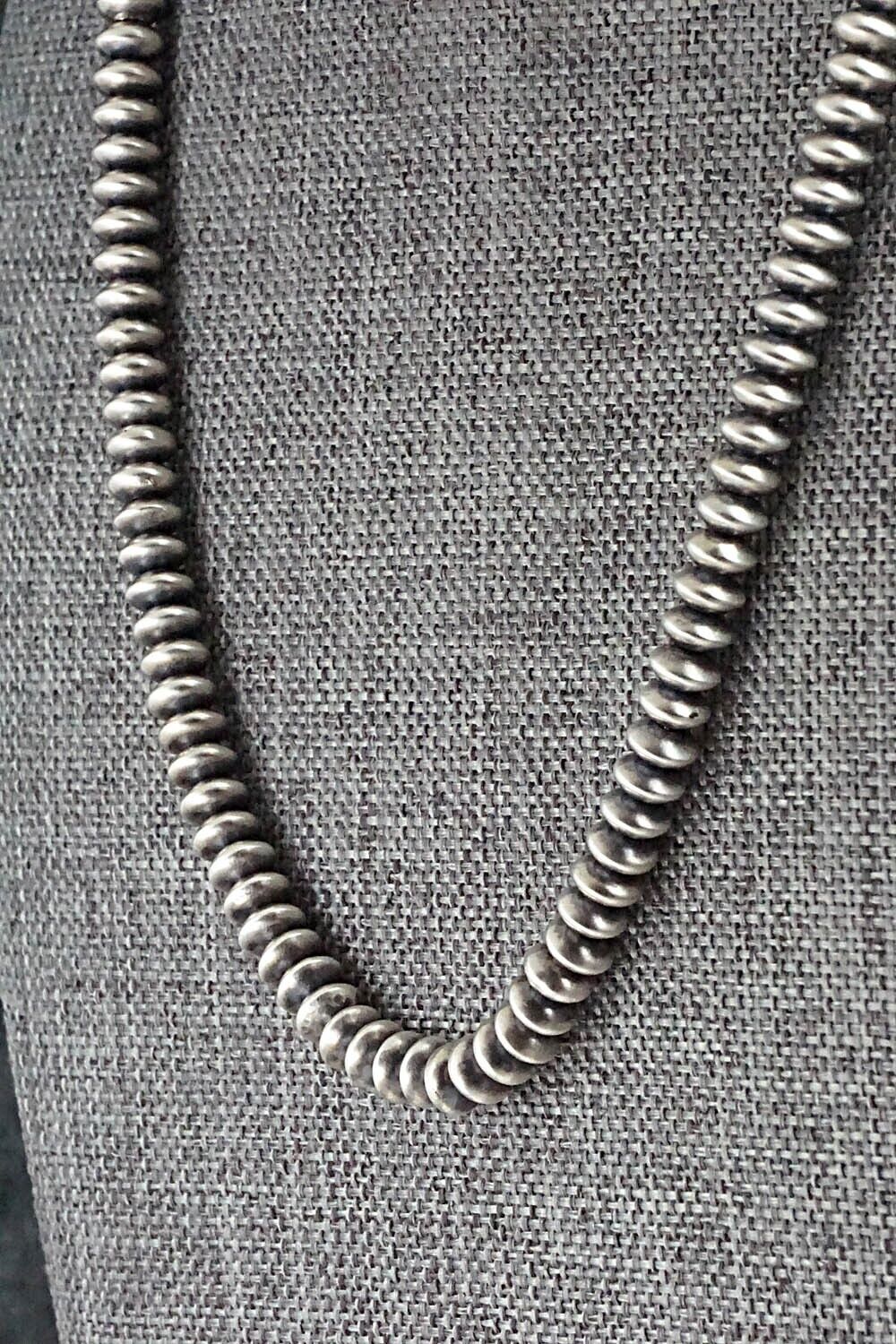 Sterling Silver Navajo Pearl Necklace 24" - Bryannen Halwood